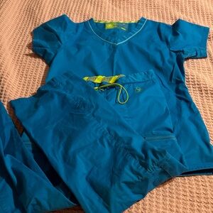 Antidote Brilliant Blue Scrub Set Sz Small